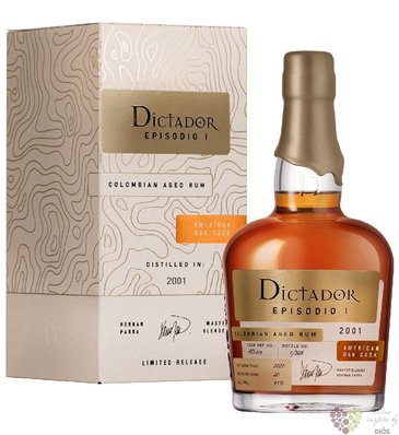 Dictador 2001  Episodio US oak  unique Colombian rum 41% vol.  0.70 l