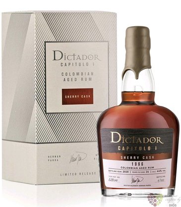 Dictador 1996 „ Capitulo Uno Sherry cask ” Colombian rum 44% vol.  0.70 l