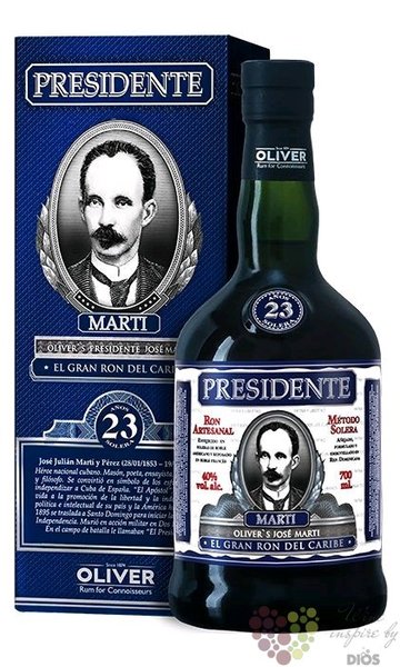 Presidente Marti  23 aos solera  aged Dominican rum 40% vol.  0.70 l
