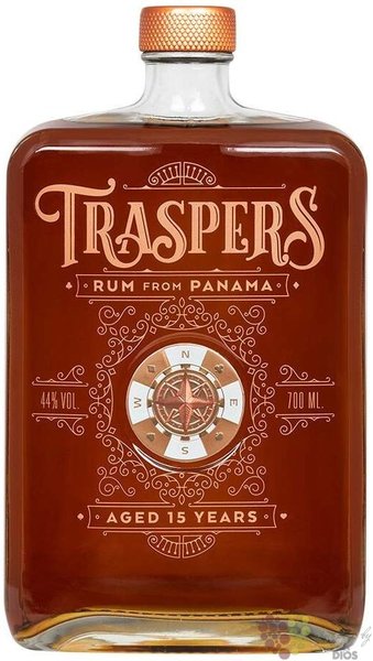 Traspers aged 15 years Panama rum  44% vol.  0.70 l