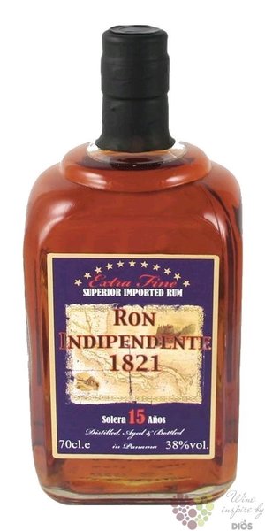 Indipendente 1821  Solera 15 aos  aged Panamas rum 38% vol.  0.70 l