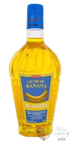 Arehucas  ron Artemi Juanita Banana  Canaria Islands flavored rum 20% vol.  0.07 l