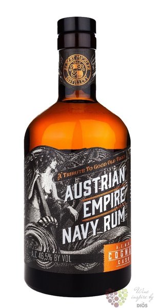 Austrian Empire Navy „ Double cognac cask ” aged rum of Barbados 46,5% vol  0,70 l