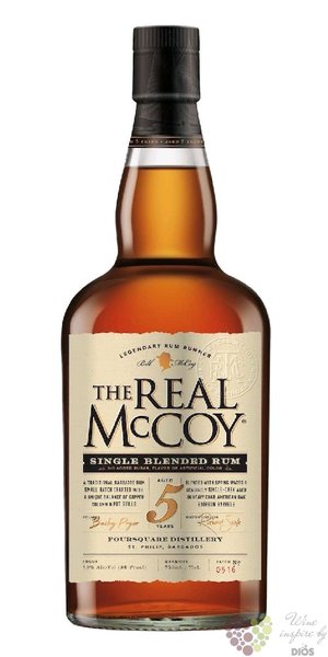 the Real McCoy  Single blended Distillers 92 Proof  aged 5 years Barbados rum 46% vol.  0.70 l