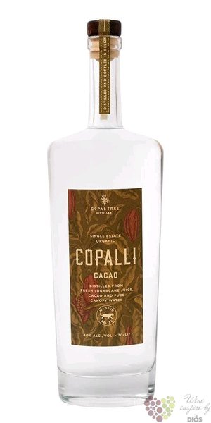 Copalli „ Cacao ” unique organic Belize rum 40% vol.  0.70 l
