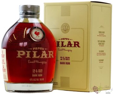 Papa´s Pilar „ 24 Dark ” gift box aged Caribbean rum by Hemingway  43% vol.  0.70 l