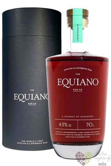 Equiano gift tube aged Caribbean rum 43% vol.  0.70 l