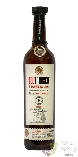 Sol Tarasco Charanda aged 8 years Full Proof Mexican rum Pacheco family 51% vol.  0.70l