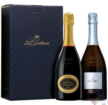 Prosecco Conegliano extra dry + Prosecco Brut gift box Le Contesse  2x0.75 l