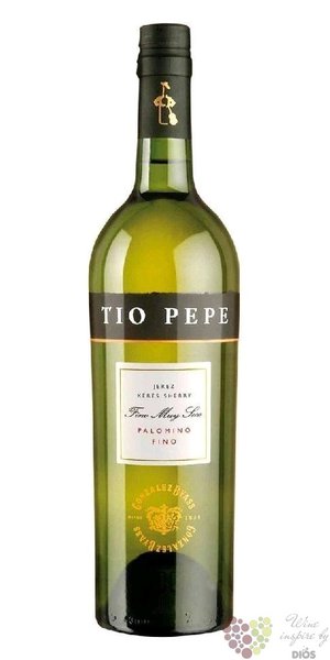 Sherry de Jerez „ Fino ” Do seco Palomino Fino by Tio Pepe 15% vol.  0.75 l