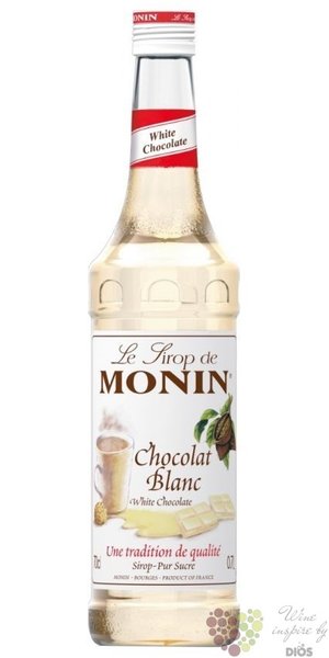 Monin „ Chocolat blanc ” French chocolate flavoured coctail sirup 00% vol.  0.70 l