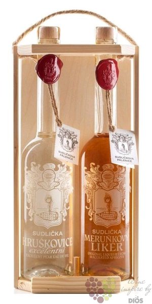 Sudličkova Hruškovice &amp; Meruňka czech fruits brandy  2x0.20 l