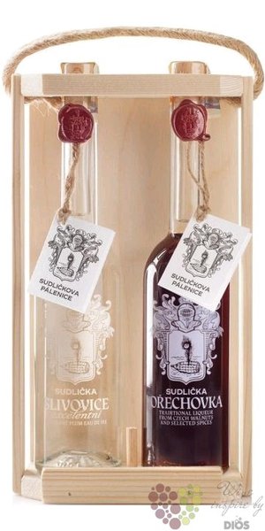 Sudličkova Slivovice &amp; Ořechovka czech fruits brandy  2x0.50 l