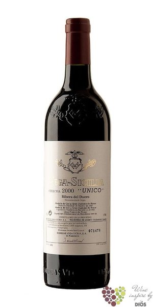 Ribera del Duero tinto „ UNICO ” Do 2022 bodegas Vega Sicilia   0.75 l