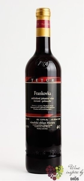 Frankovka 2009 pozdn sbr z vinastv Vladimr Tetur V.Blovice    0.75 l