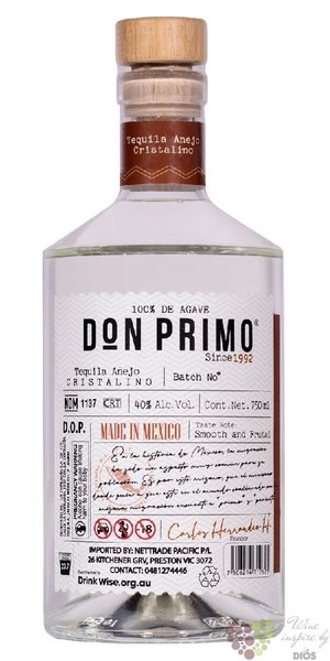 la Cofradia Don Primo  Aejo  100% of Blue agave Mexican tequil  40% vol.  0.70 l