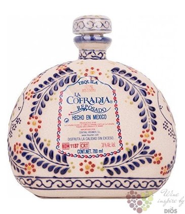 la Cofradia reposado  edition Talavera  100% of Blue agave Mexican tequila 38% vol.  0.70 l