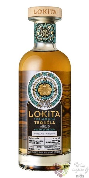 Lokita „ Aňejo ” Mexican tequila 100% Agave Azul 40% vol.  0.70 l