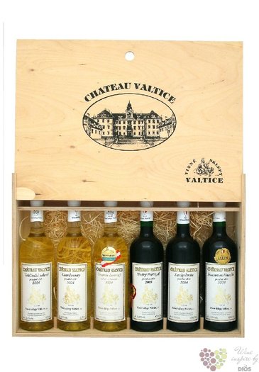 Devn kazeta s vsuvnm elem 6 x 0.75 l  s motivem vinast Chateau Valtice