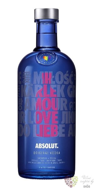 Absolut limited „ Drop of Love ” country of Sweden superb vodka 40% vol.  1.00 l