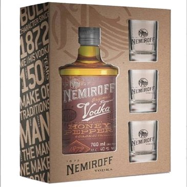 Vodka Nemiroff Original Honey Pepper + 3 skla GB 40%0.70l