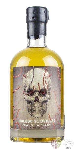 Naga Chili  100000 Scovilles  English Naga Jolokia chillies vodka by Hot Enough 40% vol.  0.70 l