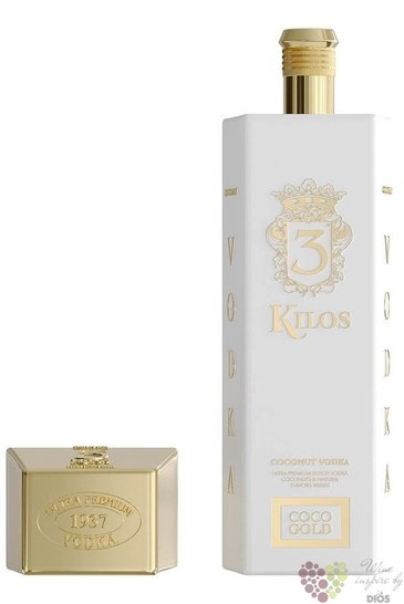 3 Kilos „ Coco Gold ” ultra premium Dutch vodka 30% vol. 1.00 l