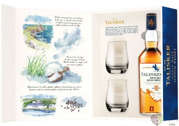 Talisker 10y  Saveurs dEcosse  glass set single malt Skye whisky  45.8% vol.  0.70 l