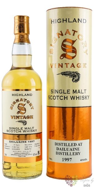 Dailuaine 1997  Signatory Vintage  aged 21 years Speyside whisky 43% vol.  0.70 l