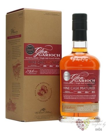 Glen Garioch 1998  Wine cask  aged 15 years single malt Highland whisky 48% vol.  0.70 l