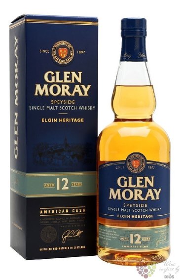 Glen Moray „ Elgin Heritage ” aged 12 years single malt Speyside whisky 40% vol.  0.70 l