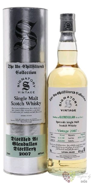 Glendullan 2007 „ Signatory UnChillfiltered ” aged 12 years Speyside whisky 46%vol. 0.70 l