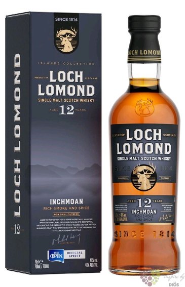 Loch Lomond „ Inchmoan Rich Smoke &amp; Spice ” aged 12 years peated Highland whisky 46% vol.  0.70
