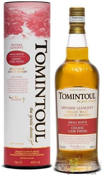 Tomintoul Small batch  Cognac Cask  Speyside Glenlivet whisky 40% vol.  0.70 l