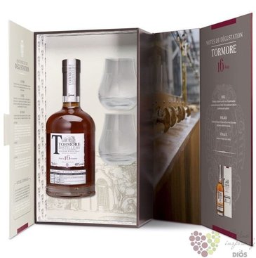 Tormore 16 years old glass set Speyside single malt whisky 48% vol.  0.70 l