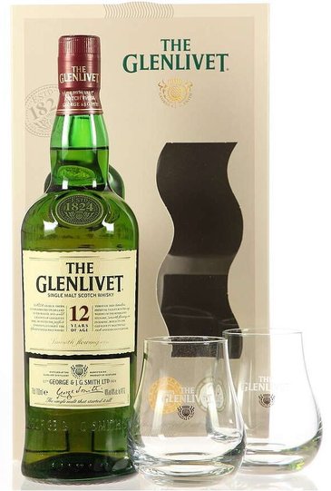 Glenlivet 12 years old 2glass pack Speyside single malt whisky 40% vol.    0.70l