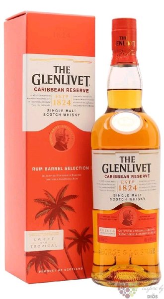 Glenlivet „ Caribbean Reserve ” Speyside whisky 40% vol.  0.70 l
