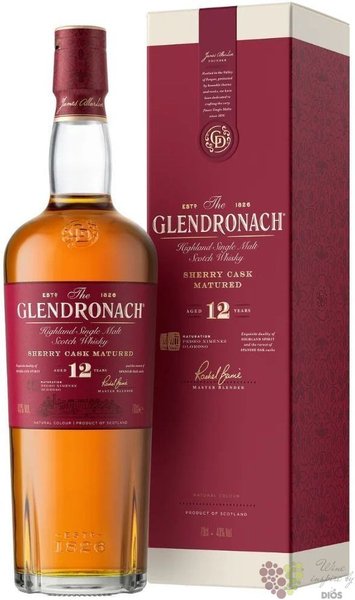 GlenDronach „ Sherry Cask ” aged 12 years Highland whisky 46% vol.  0.70 l