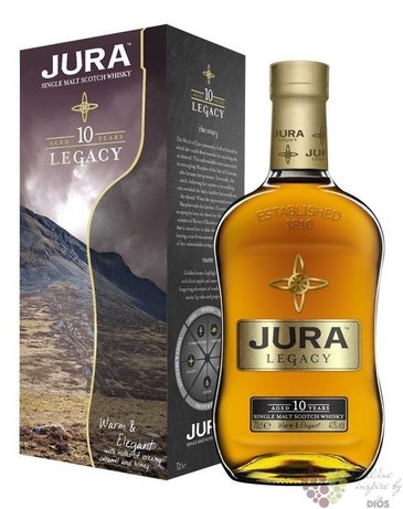 Jura „ Legacy Warm &amp; Elegant ” aged 10 years single malt Jura whisky 40% vol.  0.70 l