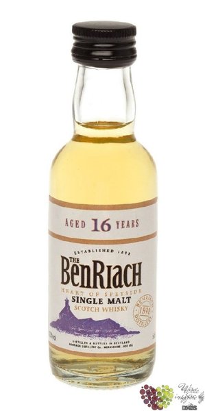 BenRiach „ Heart of Speyside ” aged 16 years Speyside Single malt whisky 43% vol.    0.05 l