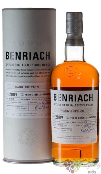 BenRiach 2009 „ PX Puncheon cask no.3911 ” Speyside whisky 56.5% vol.  0.70 l