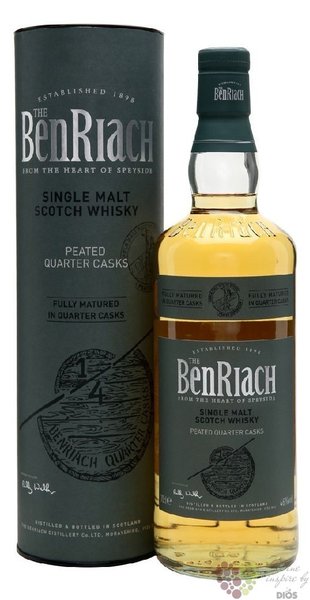 BenRiach „ Quarter cask Peated ” single malt Speyside whisky 46% vol.  1.00 l