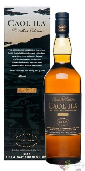 Caol Ila 2001 „ Distillers edition 2013 ” single malt Islay whisky 43% vol.  0.70 l