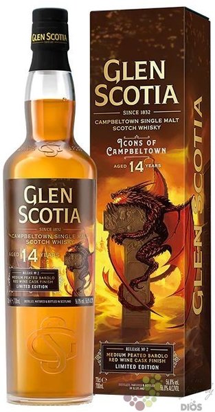 Glen Scotia  Icon no.2 Dragon  aged 14 years Campbeltown whisky  56.8% vol.  0.70 l