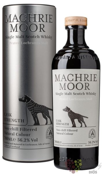 the Arran „ Machrie Moor cask strength ” peated single malt whisky 56.2% vol.  0.70 l