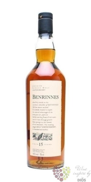 Benrinnes „ Diageo Flora &amp; Fauna series ” 15 years old Speyside whisky 43% vol.  0.70 l