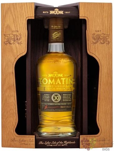 Tomatin aged 30 years Speyside single malt whisky 46% vol.  0.70 l