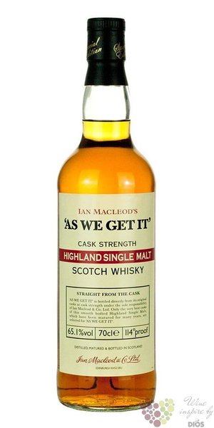 Ian Macleods  As We Get it  single malt Highland whisky  60.5% vol.  0.70 l