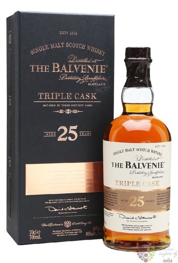 Balvenie „ Triple cask ” aged 25 years Speyside whisky 40% vol.  0.70 l