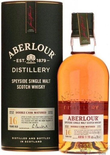 Aberlour  Double cask matured  aged 16 years Speysides whisky 43% vol. 0.70 l